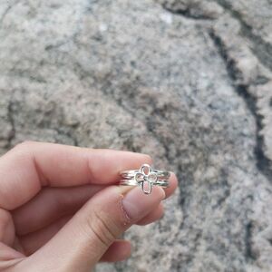 925 Sterling Silver Ring With A Cross